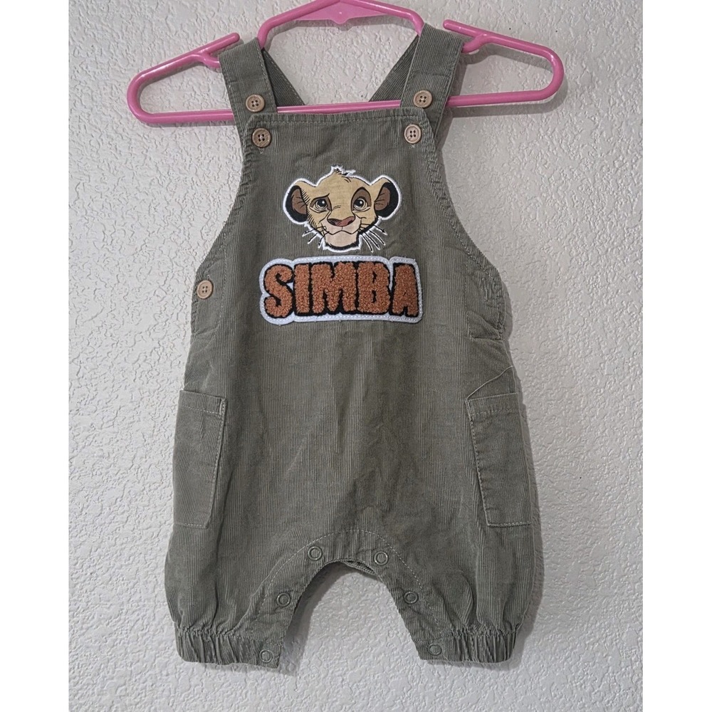 Disney Baby Green Corduroy Overall One-Piece Simba‎ The Lion King 0-3 Months
